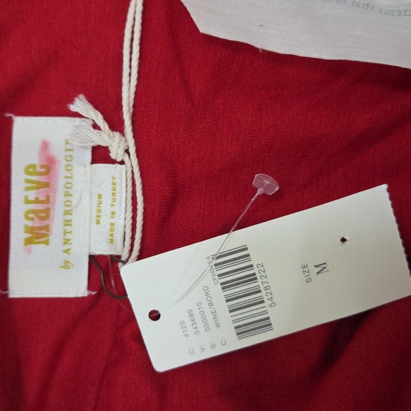 NWT Maeve Anthropologie | Burgundy Textured Boucle Midi Skirt Size Medium - Picture 6 of 7